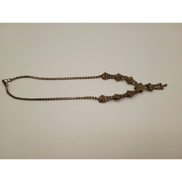 Vintage Sapphire Blue Clear Rhinestone Paste Choker Necklace Statement Cocktail - Picture 10 of 15